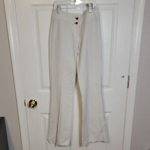 Bebe 0 Cream Flare Pants